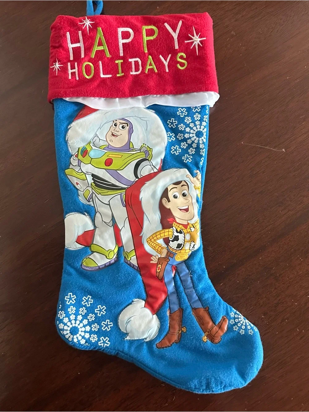 Woody & Buzz Disney Pixar Toy Story Christmas Happy Holidays Stocking 18”